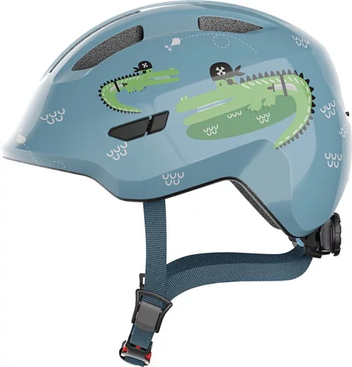 ABUS Smiley 3 LED Kids Helmet blue croco (Size S)