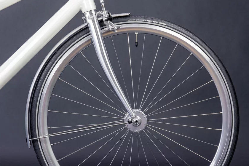 Schindelhauer Mudguards Ludwig VIII, XI, Lotte, silver 35mm (version 7) Scotch Brite Polished