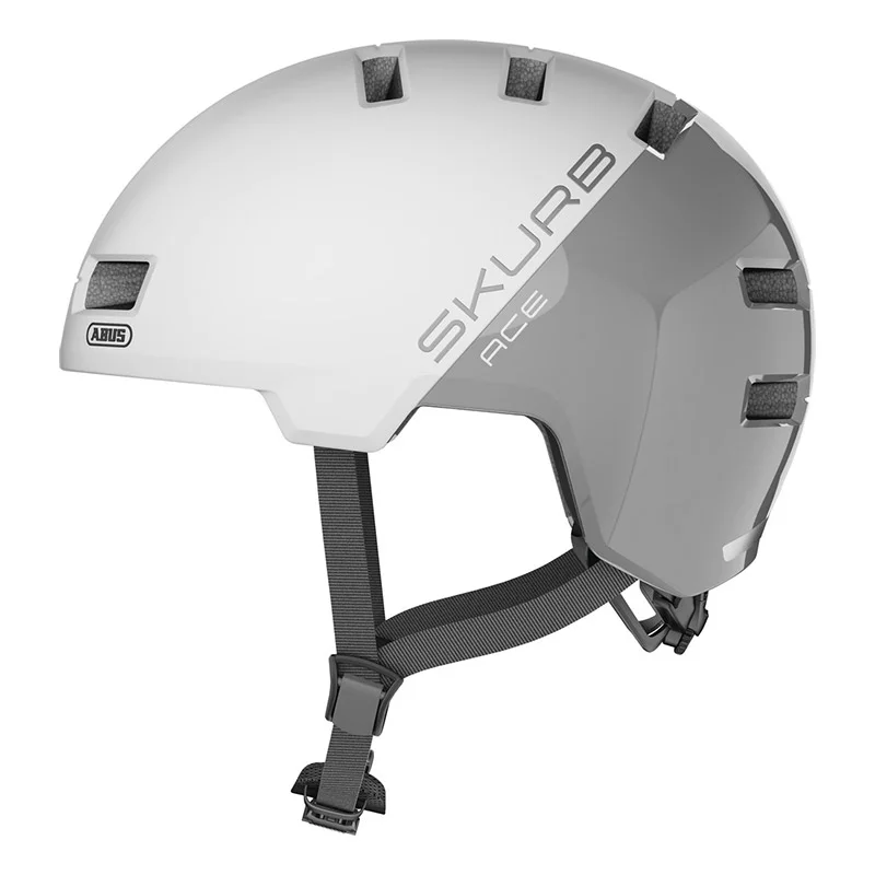 ABUS Skurb Ace Junior Helmet Silver White (Size M)